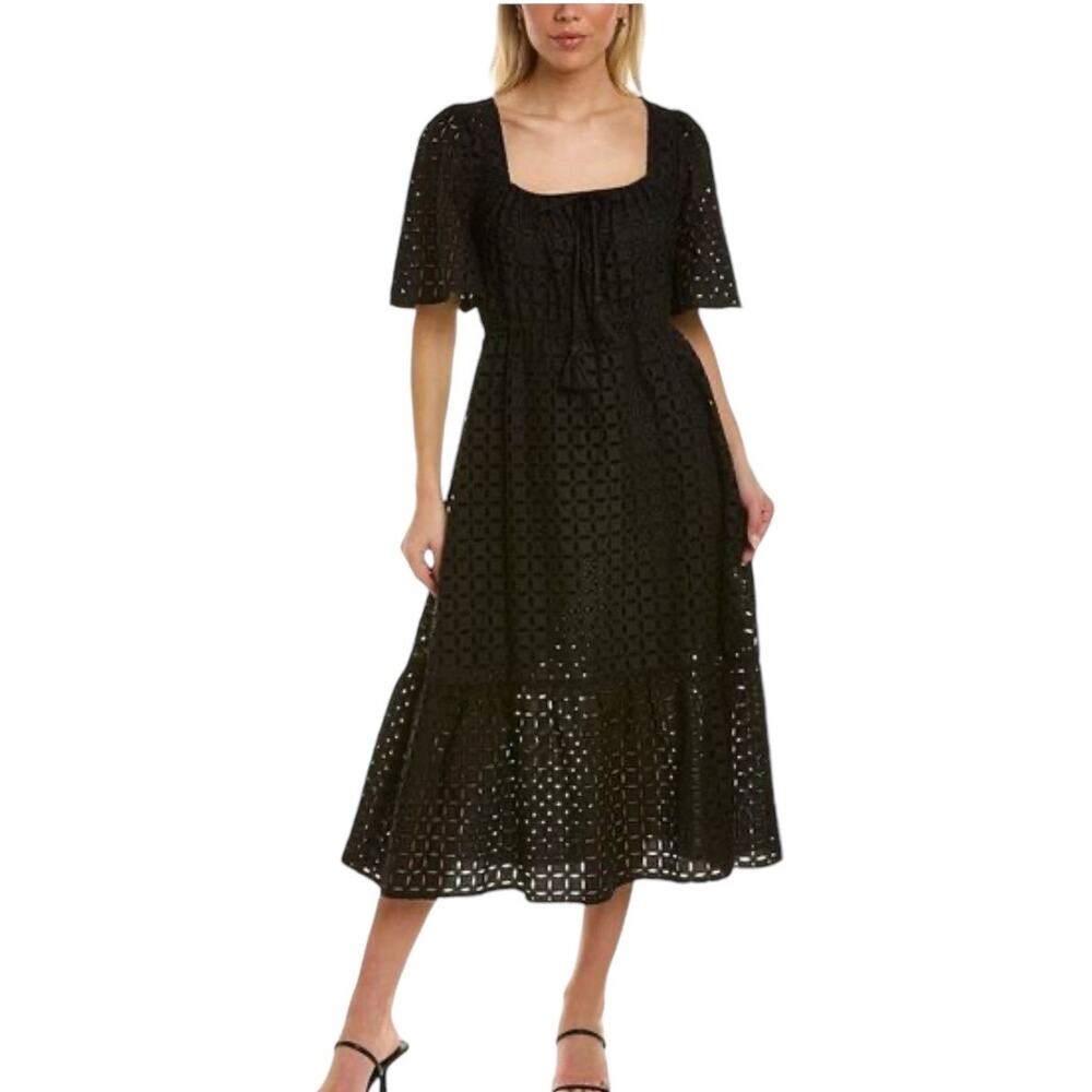 NWT! Johnny Was Misty Eyelet Midi Dress in Black - Size Small (MSRP $388) - Picture 3 of 14